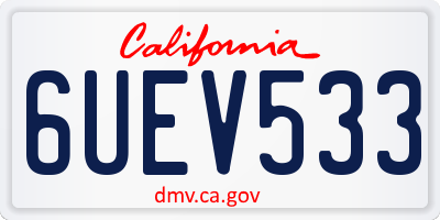 CA license plate 6UEV533