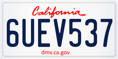 CA license plate 6UEV537