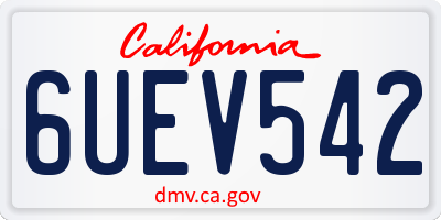 CA license plate 6UEV542