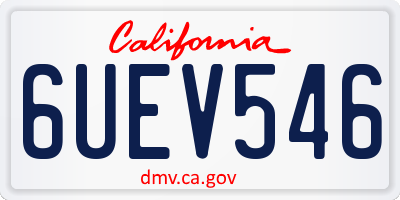 CA license plate 6UEV546