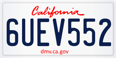 CA license plate 6UEV552