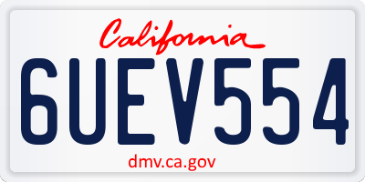 CA license plate 6UEV554