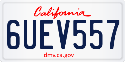 CA license plate 6UEV557