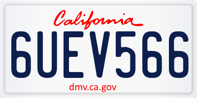 CA license plate 6UEV566