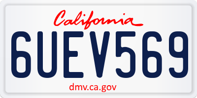 CA license plate 6UEV569