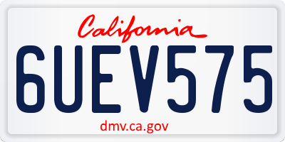 CA license plate 6UEV575