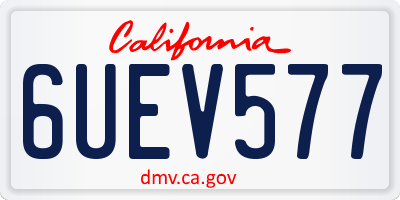 CA license plate 6UEV577
