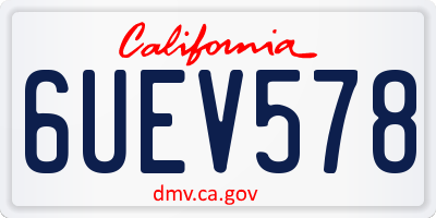 CA license plate 6UEV578