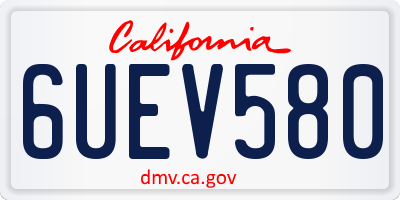 CA license plate 6UEV580