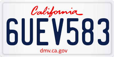 CA license plate 6UEV583