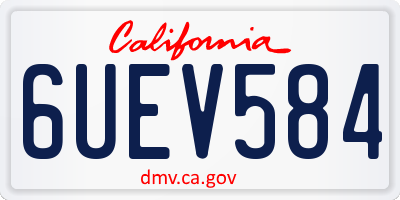 CA license plate 6UEV584