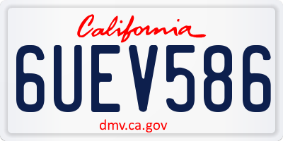 CA license plate 6UEV586