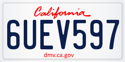 CA license plate 6UEV597