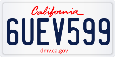 CA license plate 6UEV599