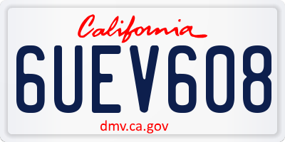CA license plate 6UEV608