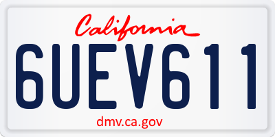 CA license plate 6UEV611