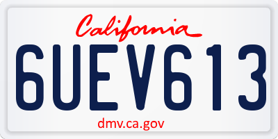 CA license plate 6UEV613