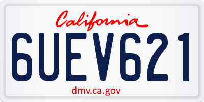 CA license plate 6UEV621