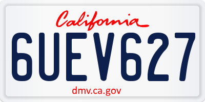 CA license plate 6UEV627