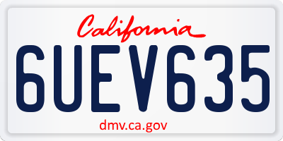 CA license plate 6UEV635