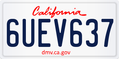 CA license plate 6UEV637