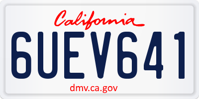 CA license plate 6UEV641