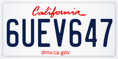 CA license plate 6UEV647