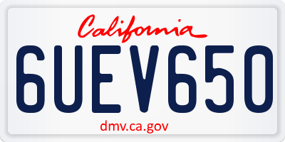 CA license plate 6UEV650