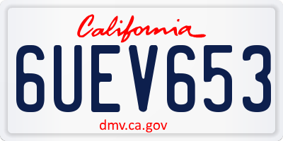 CA license plate 6UEV653