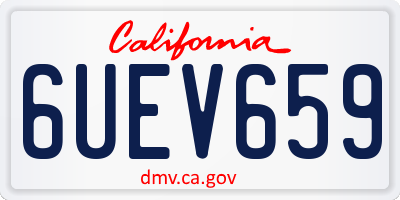 CA license plate 6UEV659