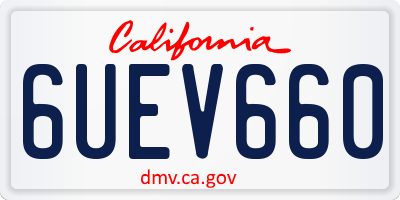 CA license plate 6UEV660