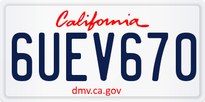CA license plate 6UEV670