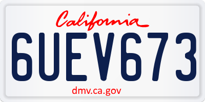 CA license plate 6UEV673