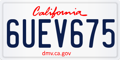 CA license plate 6UEV675