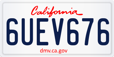 CA license plate 6UEV676
