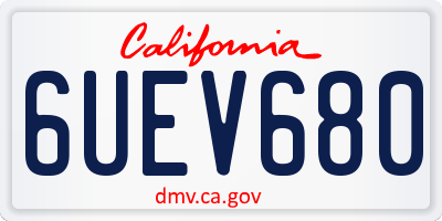 CA license plate 6UEV680