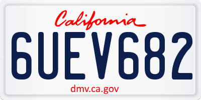 CA license plate 6UEV682