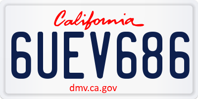 CA license plate 6UEV686