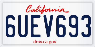 CA license plate 6UEV693