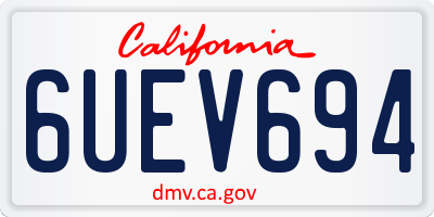 CA license plate 6UEV694