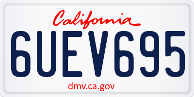 CA license plate 6UEV695