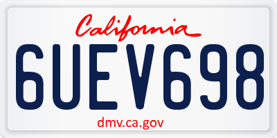 CA license plate 6UEV698