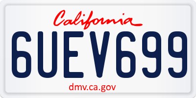 CA license plate 6UEV699
