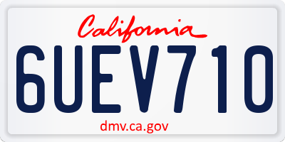 CA license plate 6UEV710