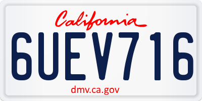 CA license plate 6UEV716