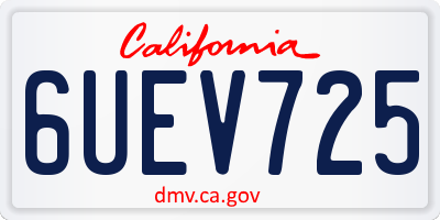 CA license plate 6UEV725