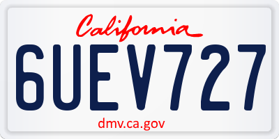 CA license plate 6UEV727