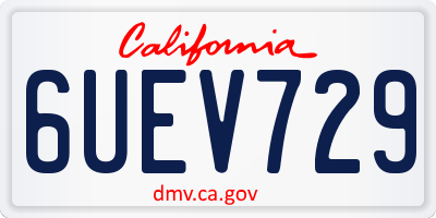 CA license plate 6UEV729