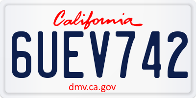 CA license plate 6UEV742