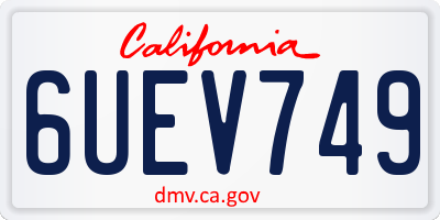 CA license plate 6UEV749